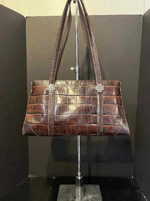 Brighton Croc Leather Top Zip Handbag