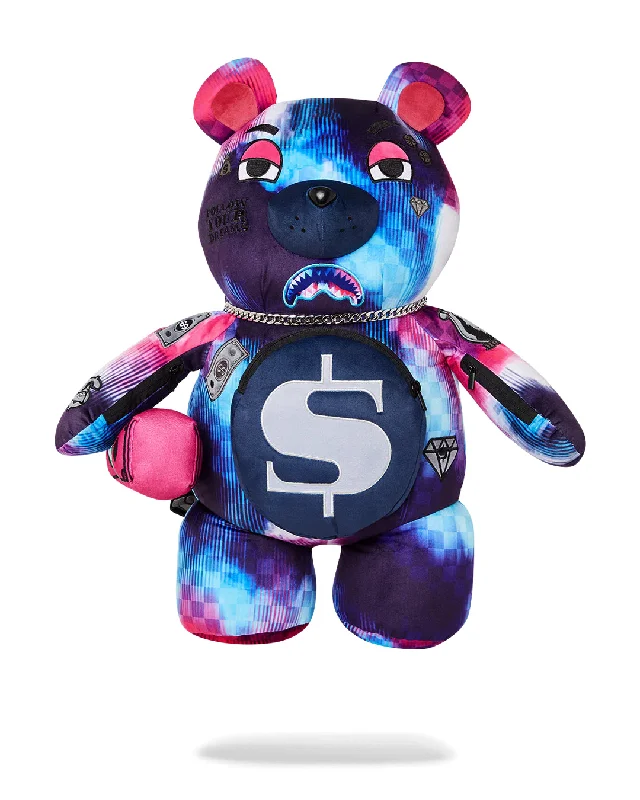 Sprayground Backpack TYE CHECK TEDDY BEAR Purple