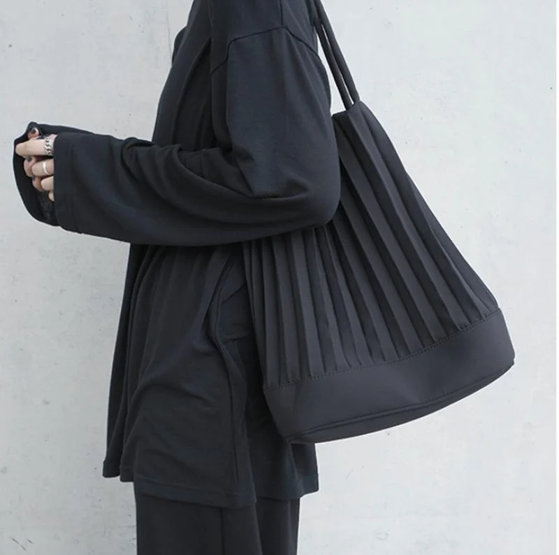 Hand Pleated Handbag Shoulder Bag Bucket Bag