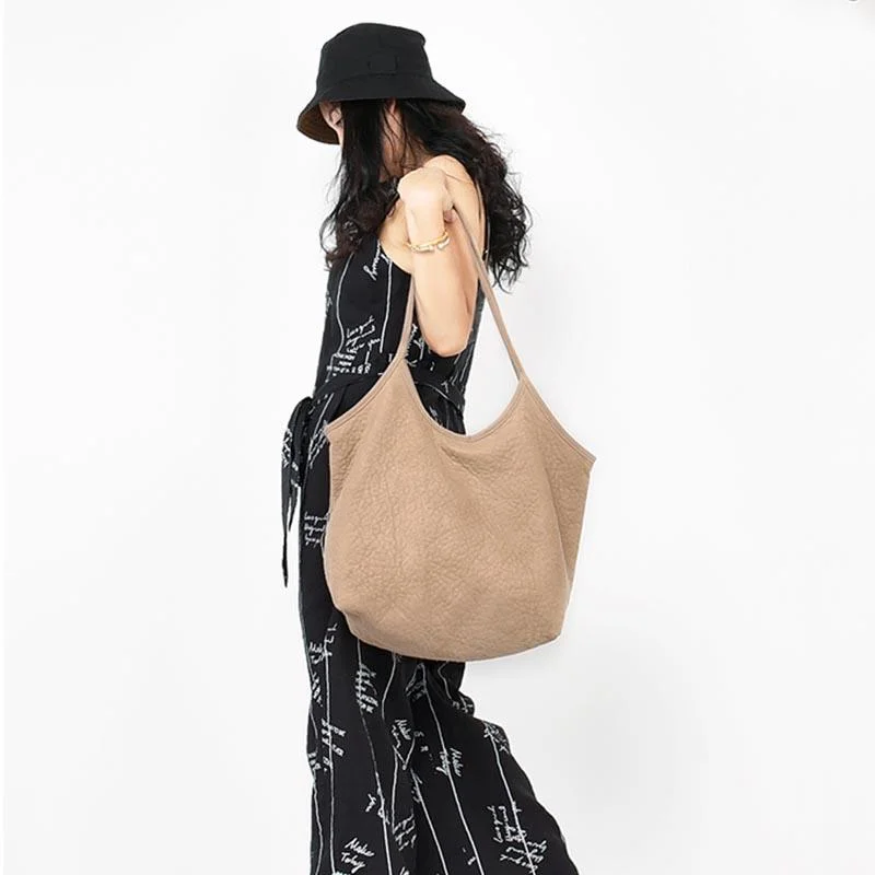 Retro Plain Soft Cotton Shoulder Bag