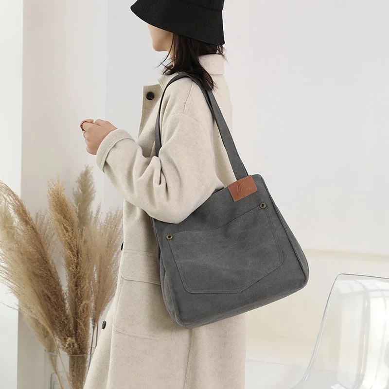 Women Casual Simple Canvas Shoulder Bag