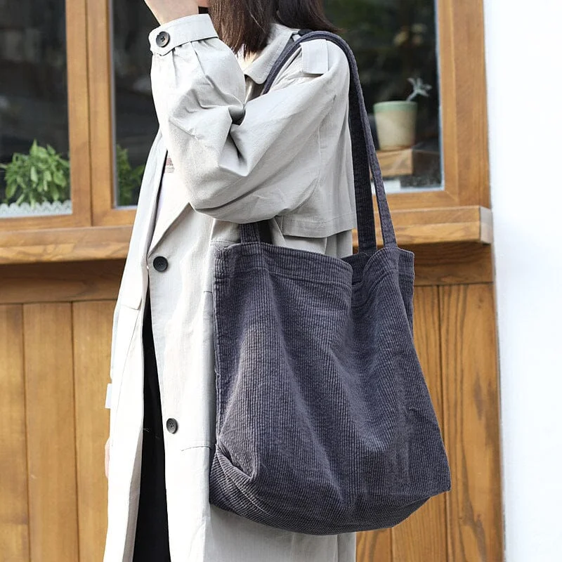 Women Minimalist Retro Corduroy Shoulder Bag