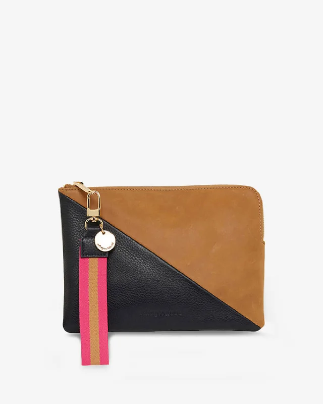 Paige Clutch Splice - Navy & Vintage Tan