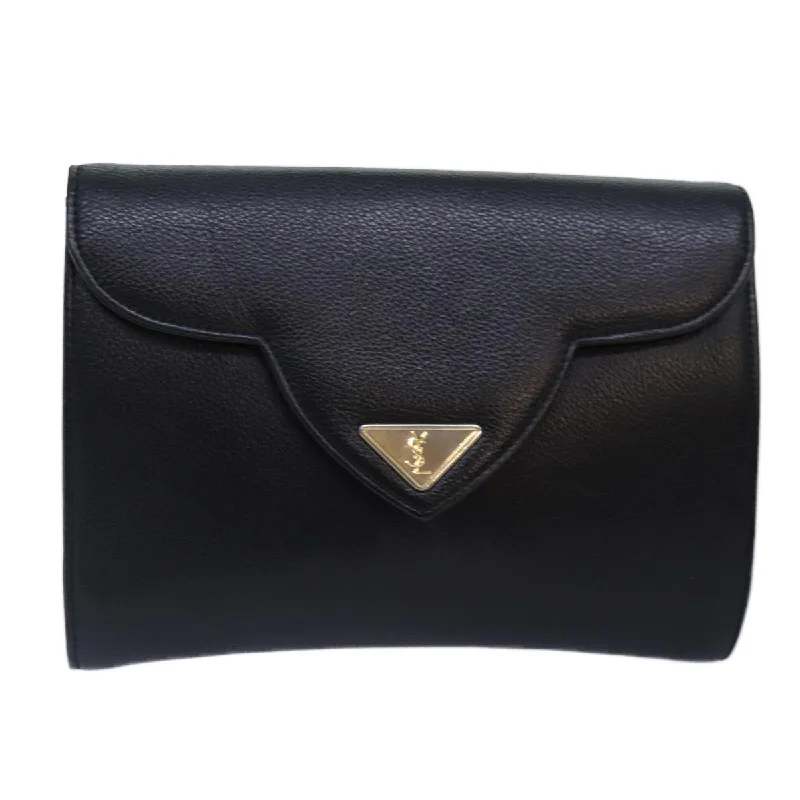 Saint Laurent Vintage  Leather Clutch Bag (Pre-Owned)