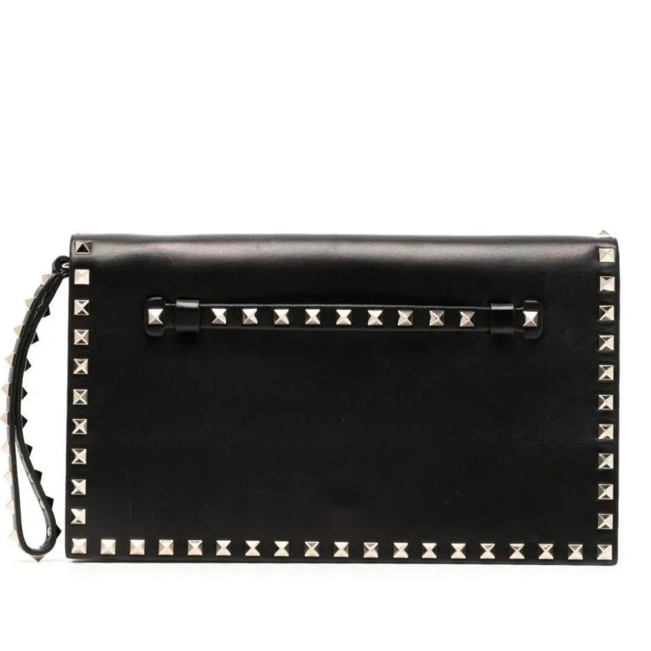 Valentino Rockstud Leather Clutch Bag