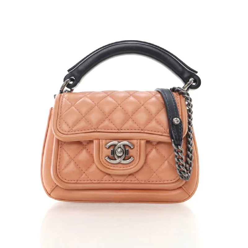 Chanel Prestige Top Handle Flap Brown Blush Calfskin