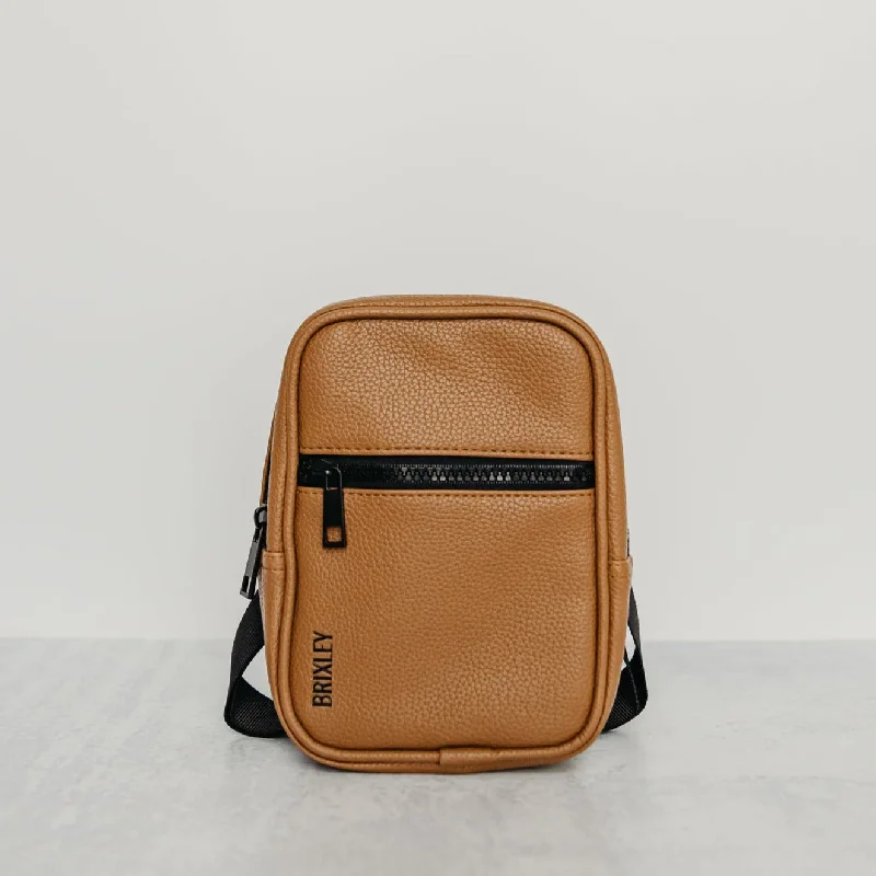 Leather Toffee Crossbody Sling