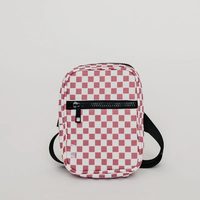 Pink Checkmate Crossbody Sling