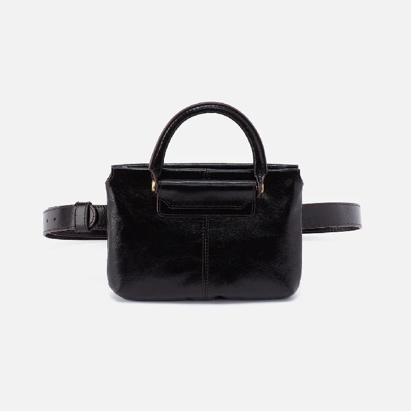 Sheila Belt Bag In Polished Leather - Black