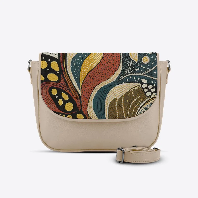 Beige Messenger Crossbody Mixture