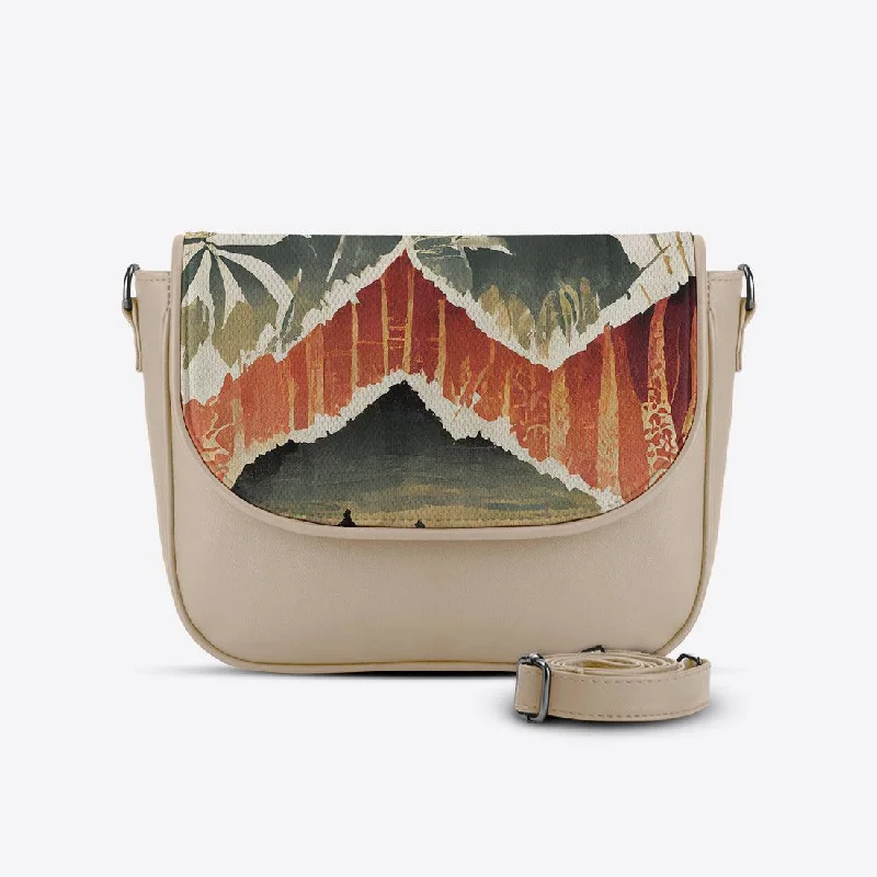 Beige Messenger Crossbody Pattern