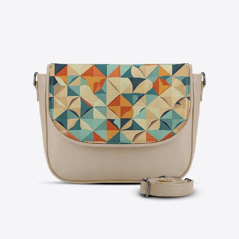 Beige Messenger Crossbody Tri