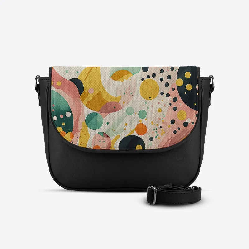 Black Messenger Crossbody Dots