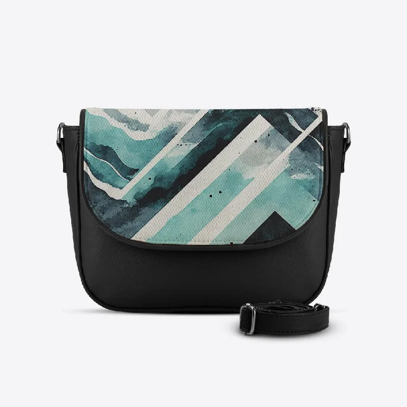 Black Messenger Crossbody Upside Down