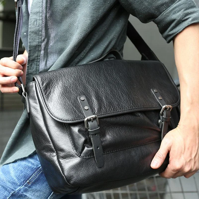 Cool Leather Mens Messenger Bag Briefcase Shoulder Bag for men