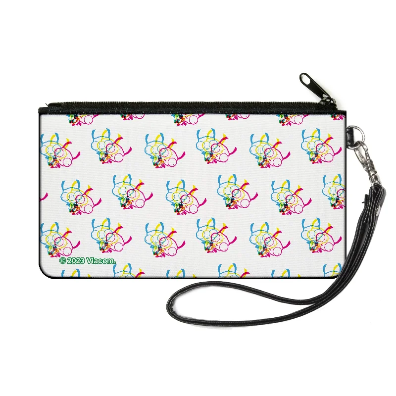 Canvas Zipper Wallet - SMALL - Invader Zim Triple GIR Pose Stack White/Multi Color