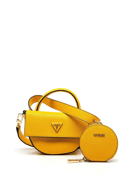 Guess Eco Alexie Mini Flap Bag, Mustard