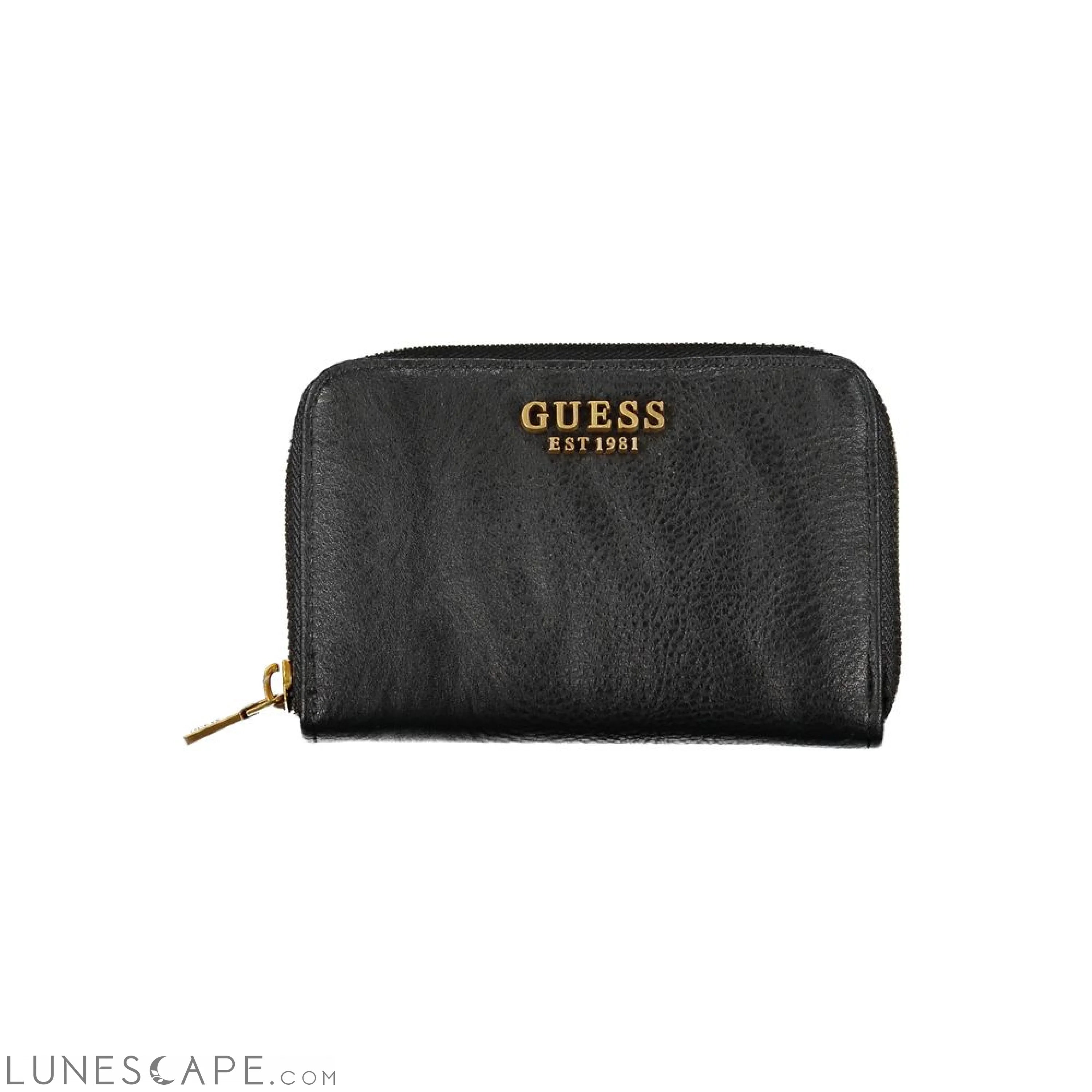 Guess Jeans Elegant Black Zip Wallet with Multiple Compartments