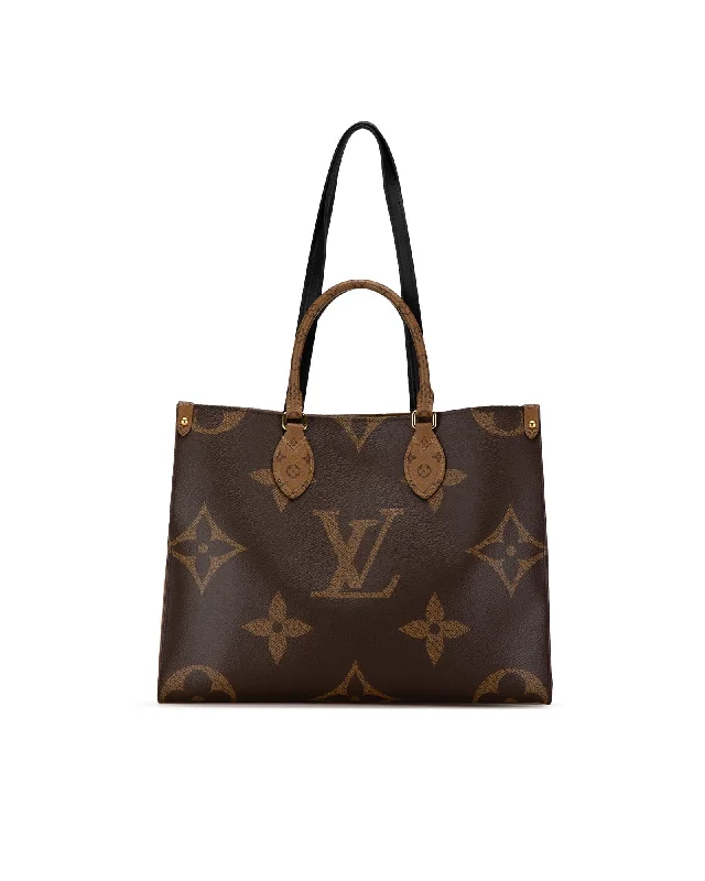 Louis Vuitton OnTheGo GM Monogram Empreinte Leather Tote Bag Brown