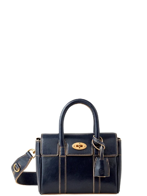 Mini Bayswater Dark Navy Contrast Raw Edge