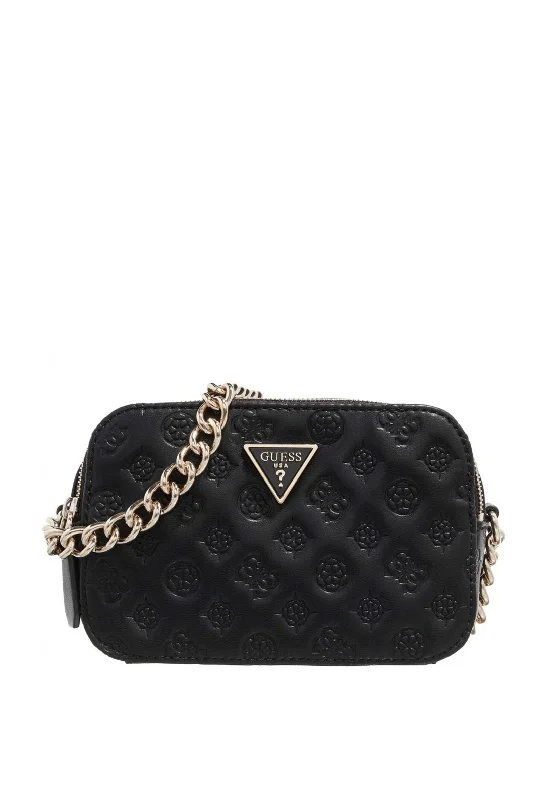 Guess Noelle Debossed Logo Mini Crossbody Bag, Black