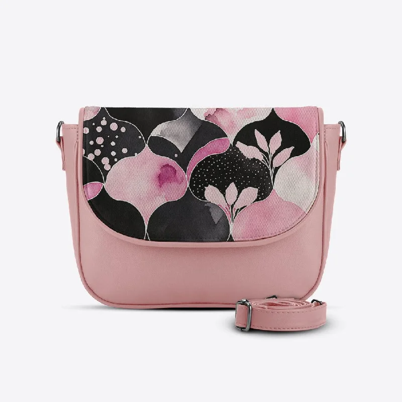 Rose Messenger Crossbody Pink and black