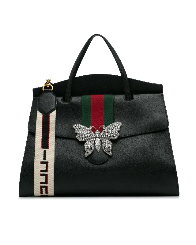 Gucci GG Marmont Crystal Butterfly Tote Bag