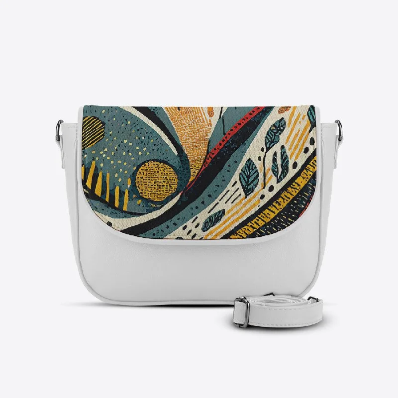 White Messenger Crossbody Leafcraft