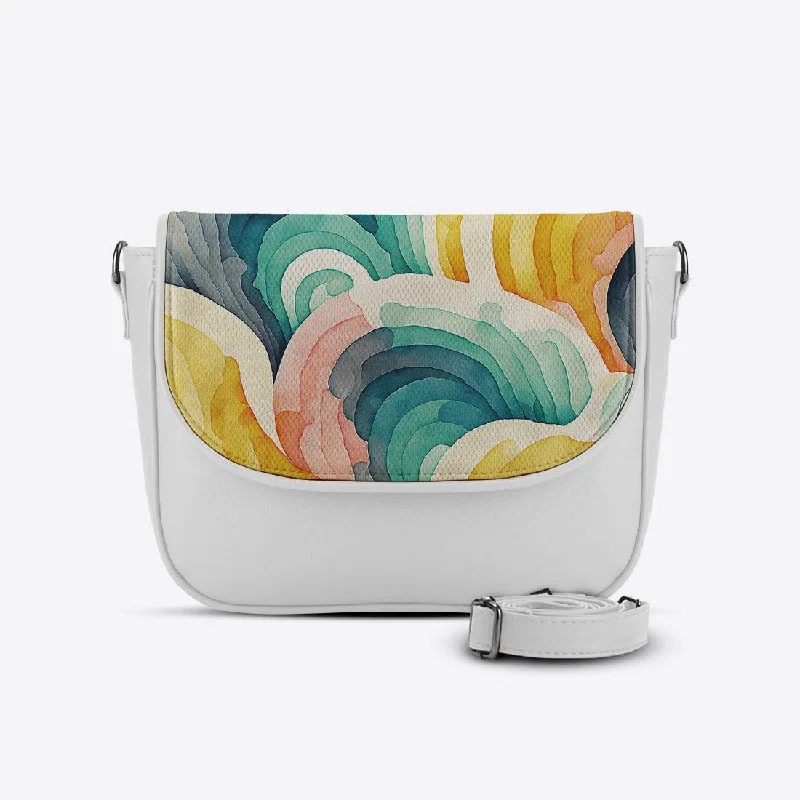 White Messenger Crossbody Scribbles