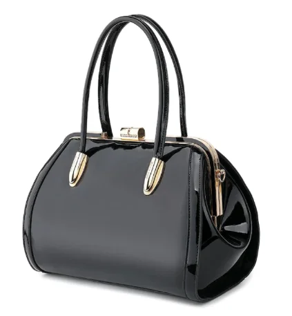 AS402 Patent leather "Brook" frame satchel