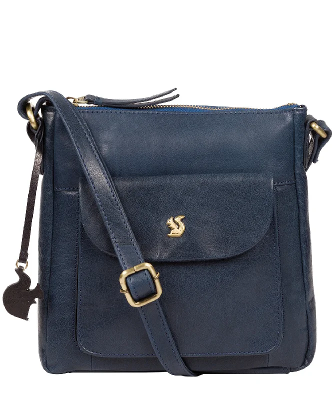 'Shona' Snorkel Blue Leather Cross Body Bag