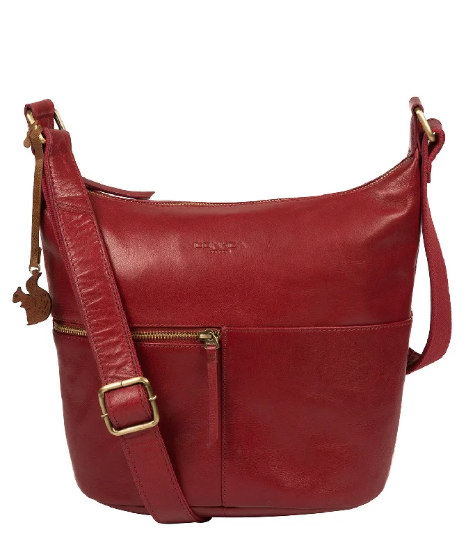 'Kristin' Chilli Pepper Leather Shoulder Bag