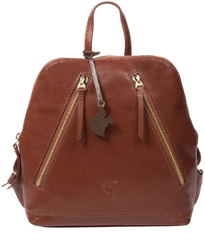 'Zoe' Conker Brown Leather Backpack