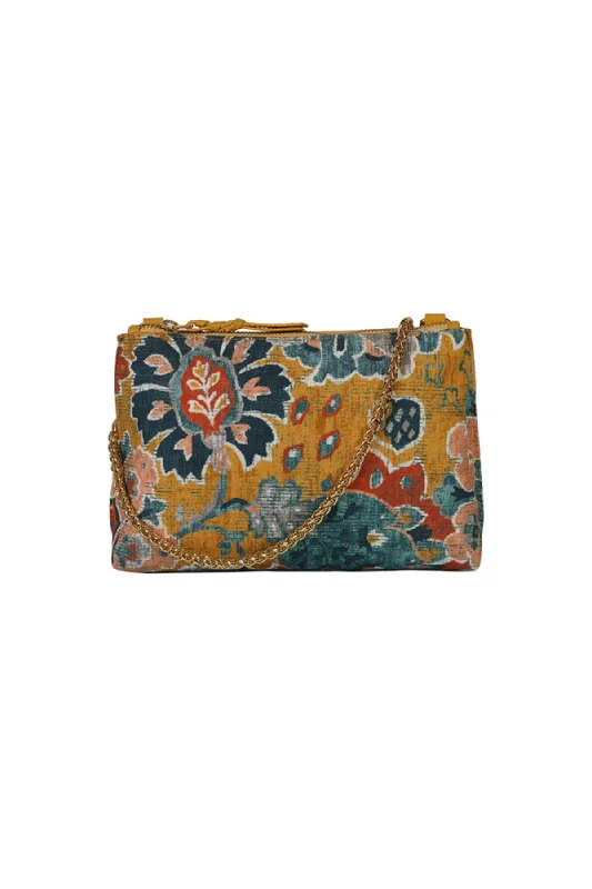 Carnation Mango Printed Leather Shoulder Bag