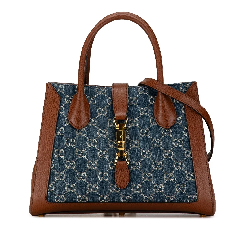 Gucci Medium GG Denim Jackie 1961 Tote (SHG-Um5mCw)