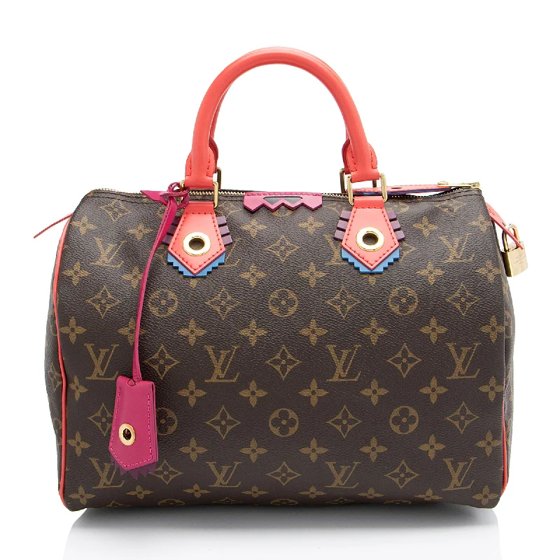 Louis Vuitton Limited Edition Monogram Canvas Totem Speedy 30 Satchel (SHF-emv1sU)