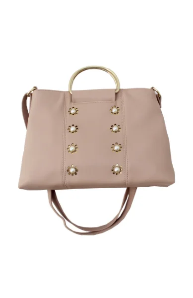 Pearled Ring Satchel in Blush