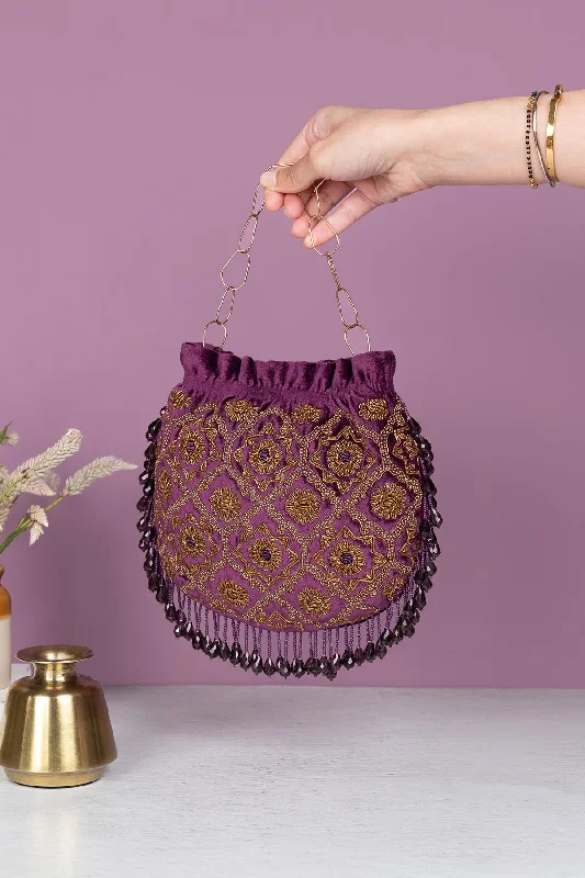 Sadabahar Velvet Embellished Potli Bag